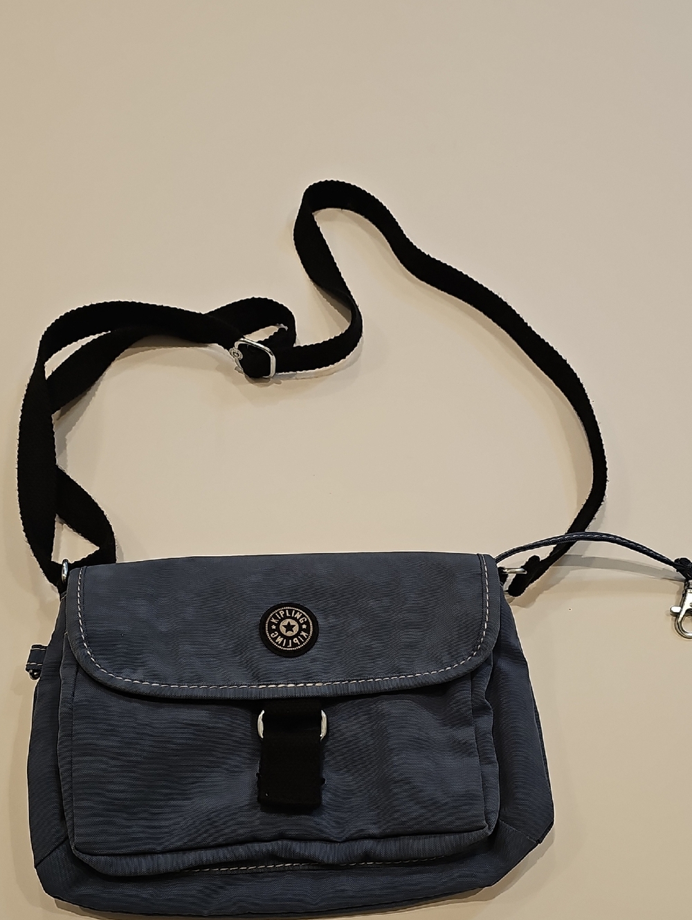 Kipling Navy Slate Crossbody with Black Strap 9"x7"